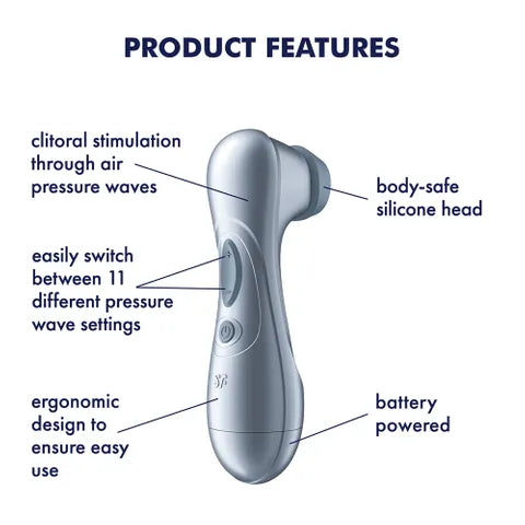 Satisfyer Pro 2 Battery Series Touch Free Clitoral Stimulator Blue Satisfyer