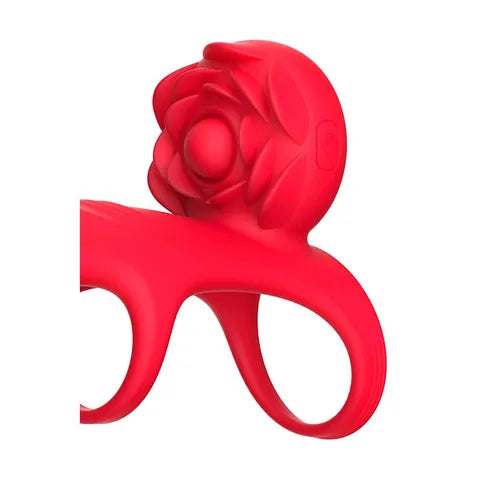 Adam & Eve VIBRATING ROSE COUPLES CAGE USB Rechargeable Vibrating Penis Cage With Wireless Remote Red Adam & Eve Main image