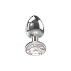 Adam & Eve Clear Gem Anal Plug Butt Plug With Clear Gem Base Large Metallic 9.5 cm Adam & Eve