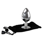 Adam & Eve Clear Gem Anal Plug Butt Plug With Clear Gem Base Large Metallic 9.5 cm Adam & Eve