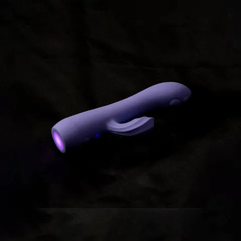 Adam & Eve GROOVY GLOW UPS Wavie USB Rechargeable Rabbit Vibrator Purple 16.5 cm Adam & Eve