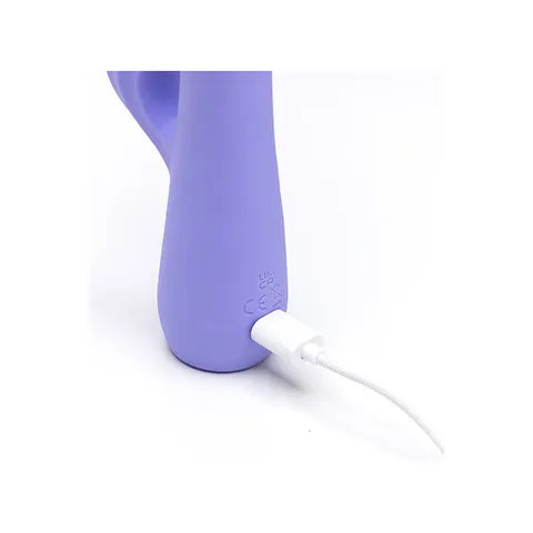 Adam & Eve GROOVY GLOW UPS Wavie USB Rechargeable Rabbit Vibrator Purple 16.5 cm Adam & Eve