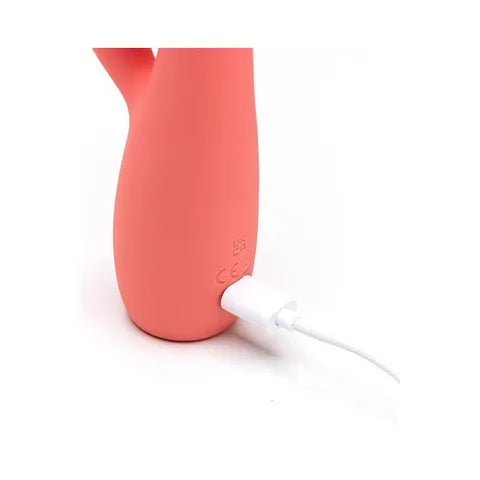 Adam & Eve GROOVY GLOW UPS Curvie USB Rechargeable Rabbit Vibrator Pink 17.8 cm Adam & Eve