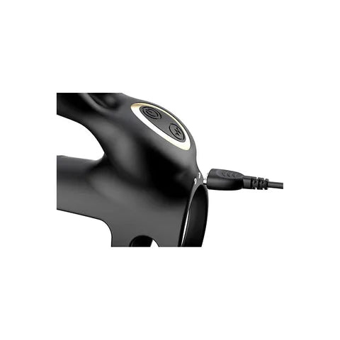 Adam & Eve WILD HARE USB Rechargeable Vibrating Penis Cage With Wireless Remote Black Adam & Eve