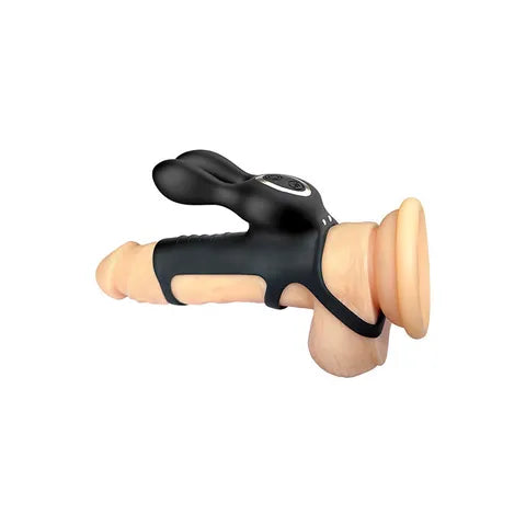 Adam & Eve WILD HARE USB Rechargeable Vibrating Penis Cage With Wireless Remote Black Secondary image