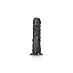 REALROCK Realistic Curved Dildo With Suction Cup Black 15.5cm Shots Toys