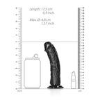 REALROCK Realistic Curved Dildo With Suction Cup Black 15.5cm Shots Toys