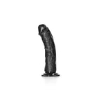 REALROCK Realistic Curved Dildo With Suction Cup Black 15.5cm Shots Toys
