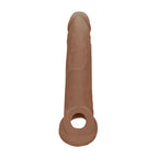 REALROCK 9 Inch Realistic Penis Extender With Rings Tan 22.9cm Shots Toys