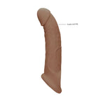 REALROCK 9 Inch Realistic Penis Extender With Rings Tan 22.9cm Shots Toys