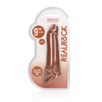 REALROCK 9 Inch Realistic Penis Extender With Rings Tan 22.9cm Shots Toys