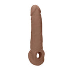 REALROCK 9 Inch Realistic Penis Extender With Rings Tan 22.9cm Shots Toys