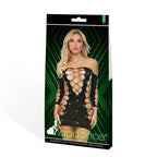XGEN Products LAPDANCE Glimmer Off The Shoulder Mini Dress One Size Black Glow In The Dark Pattern XGEN Products