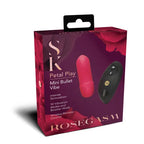 XGEN Products Secret Kisses Rosegasm Petal Play Mini Bullet Vibrator With Wireless Remote Red 7.5cm XGEN Products