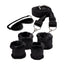 WhipSmart Fuzzy Bedroom Bondage Kit Black Under Bed Restraint Set WhipSmart