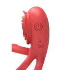 Adam & Eve VIBRATING ROSE GIRTH ENHANCER USB Rechargeable Vibrating Cock & Ball Rings Red Adam & Eve