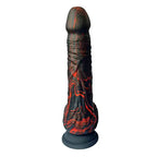 Adam & Eve THE BEDROCKER USB Rechargeable Thrusting Dildo With Wireless Remote 22.6cm Black / Red Adam & Eve