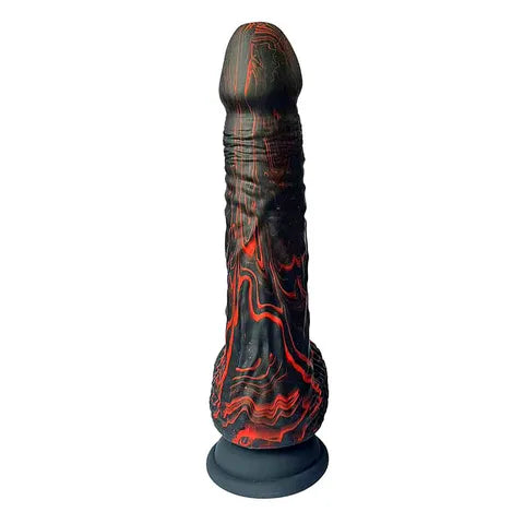 Adam & Eve THE BEDROCKER USB Rechargeable Thrusting Dildo With Wireless Remote 22.6cm Black / Red Adam & Eve Main image