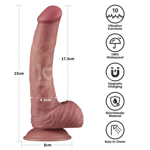 Lovetoy Dual Density Power Cock USB Rechargeable Vibrating Dildo 23cm Flesh Lovetoy