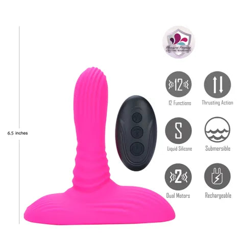 Maia ADIRA USB Rechargeable Thrusting Vibrator With Wireless Remote Pink Secondary image