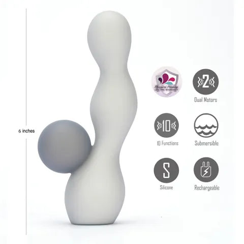Maia PRESLEY USB Rechargeable Rabbit Vibrator Grey 15.2 cm Maia Toys