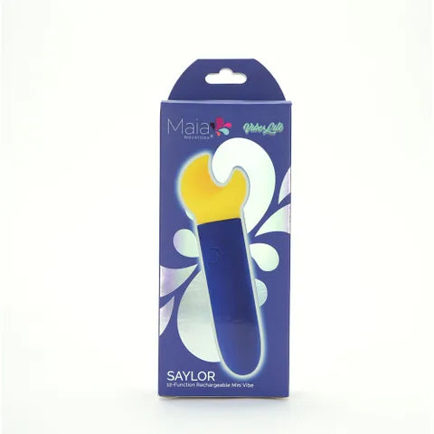 Maia Saylor USB Rechargeable Bullet Vibrator 11.1cm Blue / Yellow Maia Toys