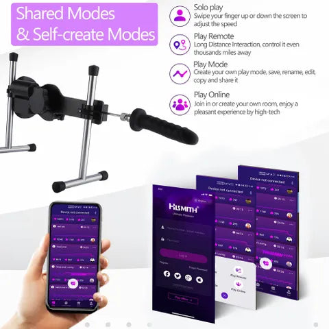 Hismith Mini Pro Mains Powered Sex Machine With App Control & Remote Black Hismith