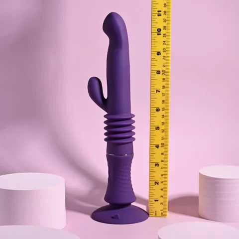 Playboy Pleasure HOPPY ENDING USB Rechargeable Thrusting Rabbit Vibrator Purple Playboy Pleasure