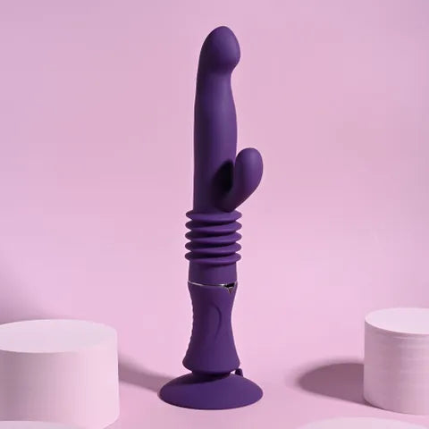 Playboy Pleasure HOPPY ENDING USB Rechargeable Thrusting Rabbit Vibrator Purple Playboy Pleasure