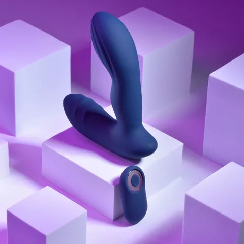 Playboy Pleasure PLEASURE PLEASER USB Rechargeable Vibrating Prostate Massager With Wireless Remote Blue Secondary image