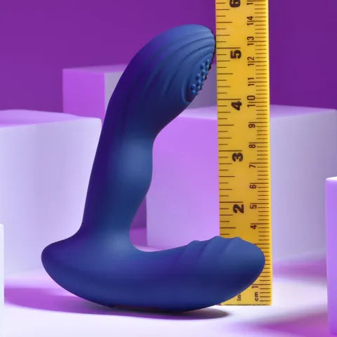Playboy Pleasure PLEASURE PLEASER USB Rechargeable Vibrating Prostate Massager With Wireless Remote Blue Playboy Pleasure