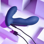 Playboy Pleasure PLEASURE PLEASER USB Rechargeable Vibrating Prostate Massager With Wireless Remote Blue Playboy Pleasure