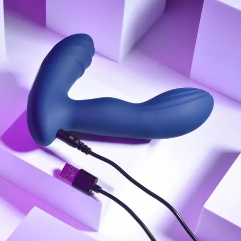 Playboy Pleasure PLEASURE PLEASER USB Rechargeable Vibrating Prostate Massager With Wireless Remote Blue Playboy Pleasure