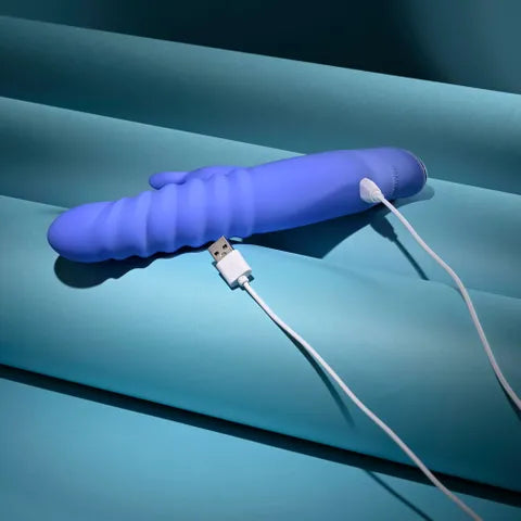 Evolved KNOCK KNOCK  USB Rechargeable Rabbit Vibrator Purple 22.9cm Evolved