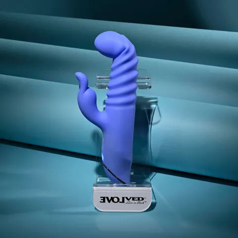 Evolved KNOCK KNOCK  USB Rechargeable Rabbit Vibrator Purple 22.9cm Evolved