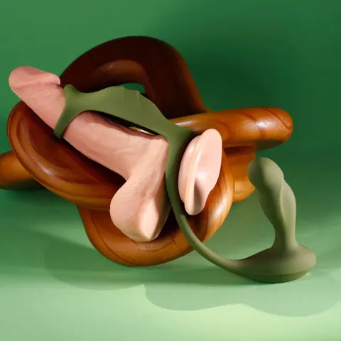 Zero Tolerance PROSTATE POWER PACK Vibrating Prostate Massager Cock Ring Harness With Remote Green Zero Tolerance