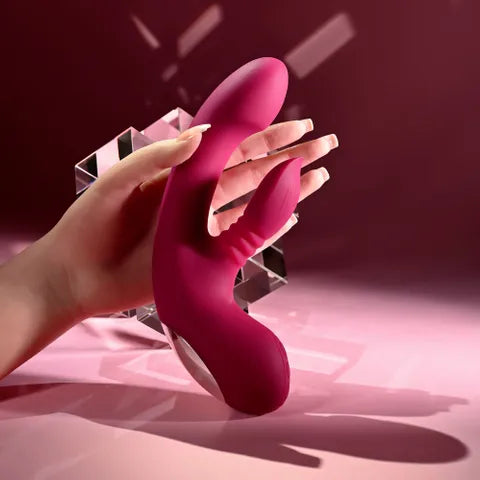 Evolved GENTLE PERSUASION USB Rechargeable Rabbit Vibrator Pink 20cm Evolved