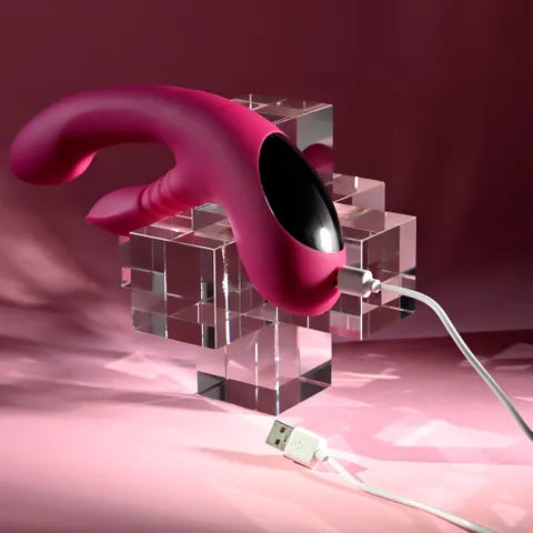 Evolved GENTLE PERSUASION USB Rechargeable Rabbit Vibrator Pink 20cm Evolved