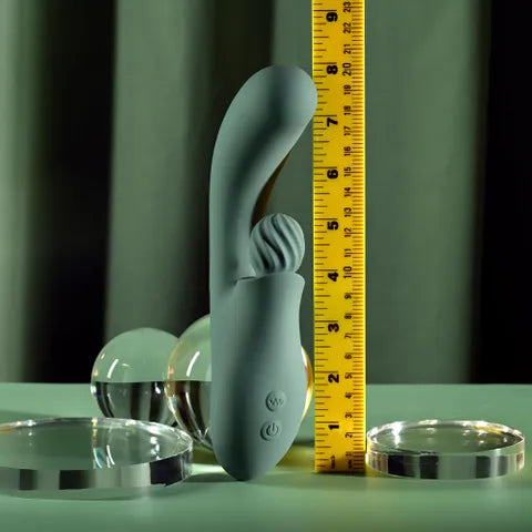Evolved SPIRAL CHARM USB Rechargeable Rabbit Vibrator Green 18cm Evolved