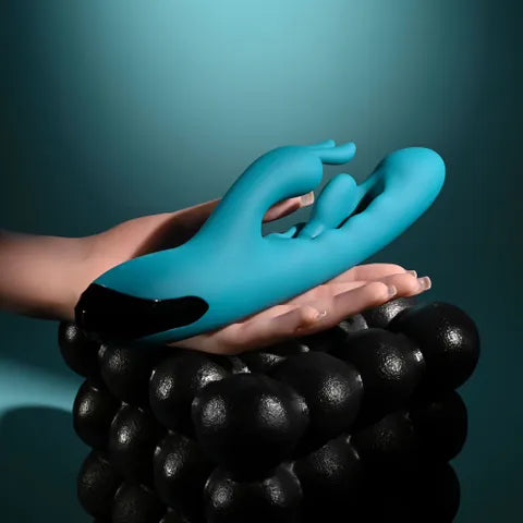 Evolved BUNNY TAPPER USB Rechargeable Rabbit Vibrator Blue 20cm Evolved