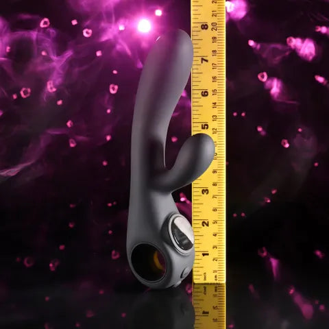 Evolved BLACK MAGIC USB Rechargeable Rabbit Vibrator With LED Screen 20cm Evolved