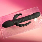 Playboy Pleasure BIG BUNNY ENERGY USB Rechargeable Rabbit Vibrator With Anal Beads Black 26.2cm Playboy Pleasure