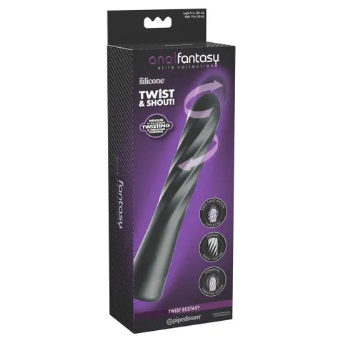 Pipedream Anal Fantasy Elite Twist Ecstasy Anal Vibrator Black 24.1cm Pipedream