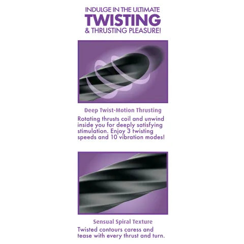 Pipedream Anal Fantasy Elite Twist Ecstasy Anal Vibrator Black 24.1cm Pipedream