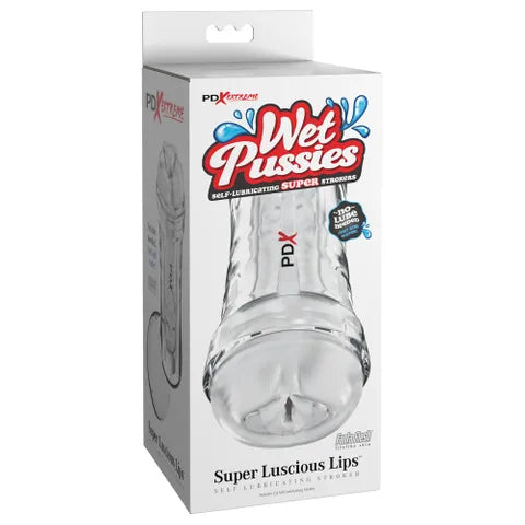 Pipedream PDX Extreme Wet Pussies Lubricating Vagina Stroker Clear Pipedream