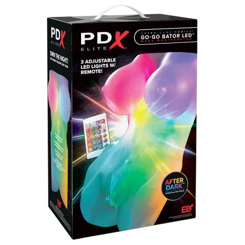 Pipedream PDX Elite GoGo Bator LED Mega Masturbator Clear Pipedream