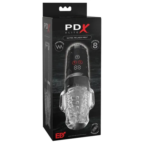 Pipedream PDX Elite Ultra Milker Pro Vibrating & Sucking Auto Stroker Clear Pipedream