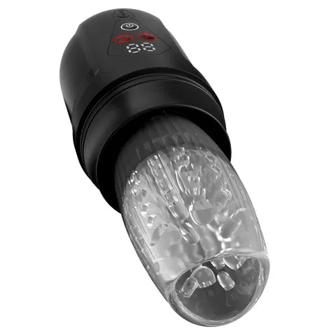 Pipedream PDX Elite Mega Bator Pro Vibrating & Spinning Auto Stroker Clear Pipedream Main image