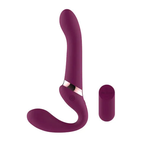 Passion Play USB Rechargeable Strapless Strao On With Remote Controller Purple Secondary image