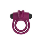 Passion Play USB Rechargeable Silicone Rabbit Vibrating Cock Ring Purple Passion Play